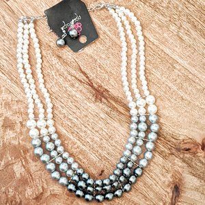 NWT Paparazzi Pearl Necklace and Earrings